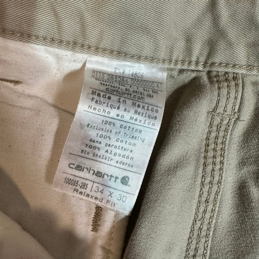 Carhartt Mens 34x30 Tan Pants