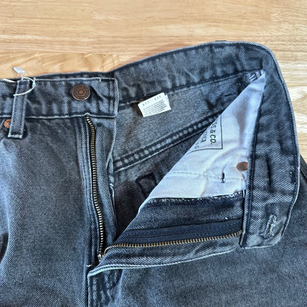 Levi's Cut Off Black Denim Jean Shorts Womens 26 Distressed