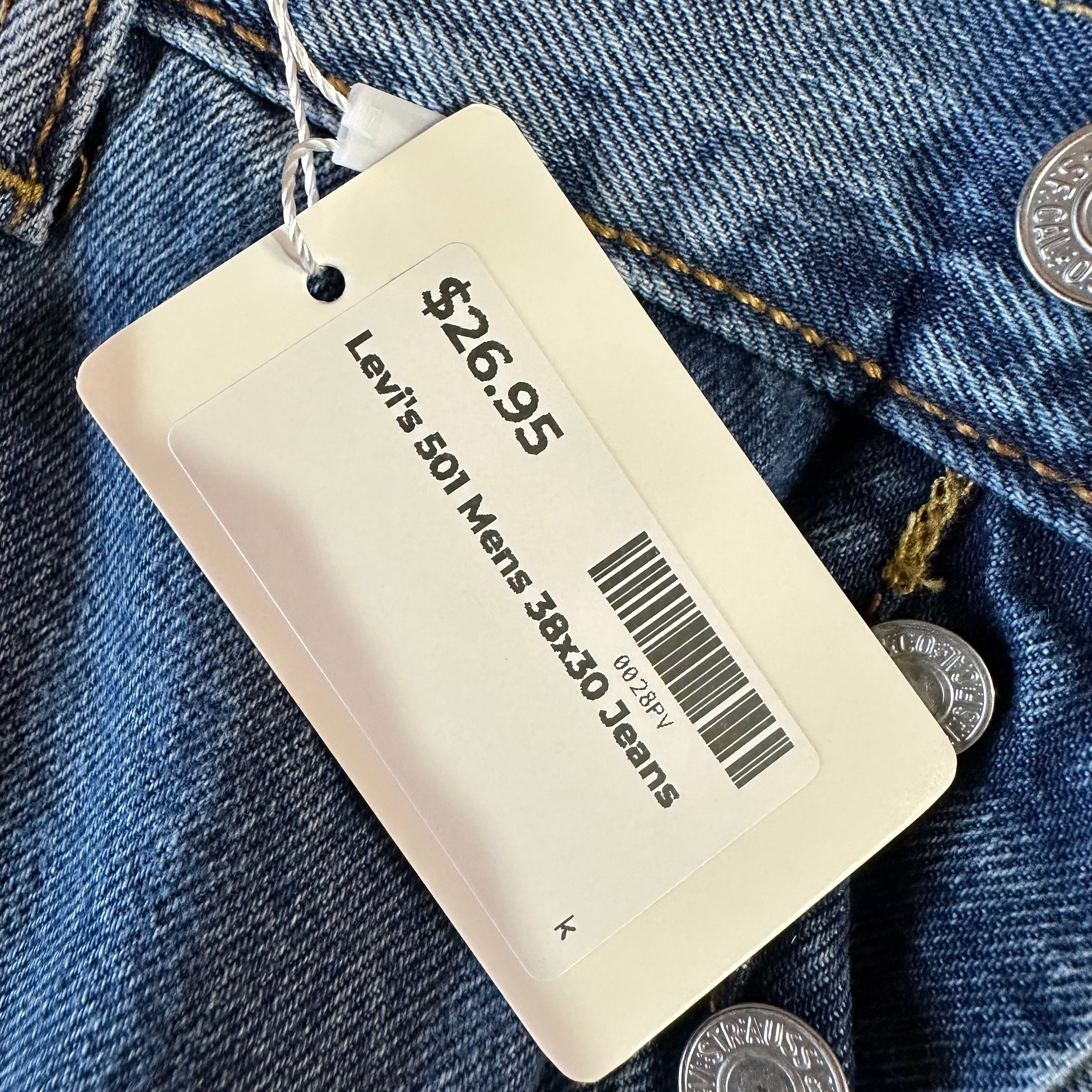 Levi's 501 Mens 38x30 Blue Jeans