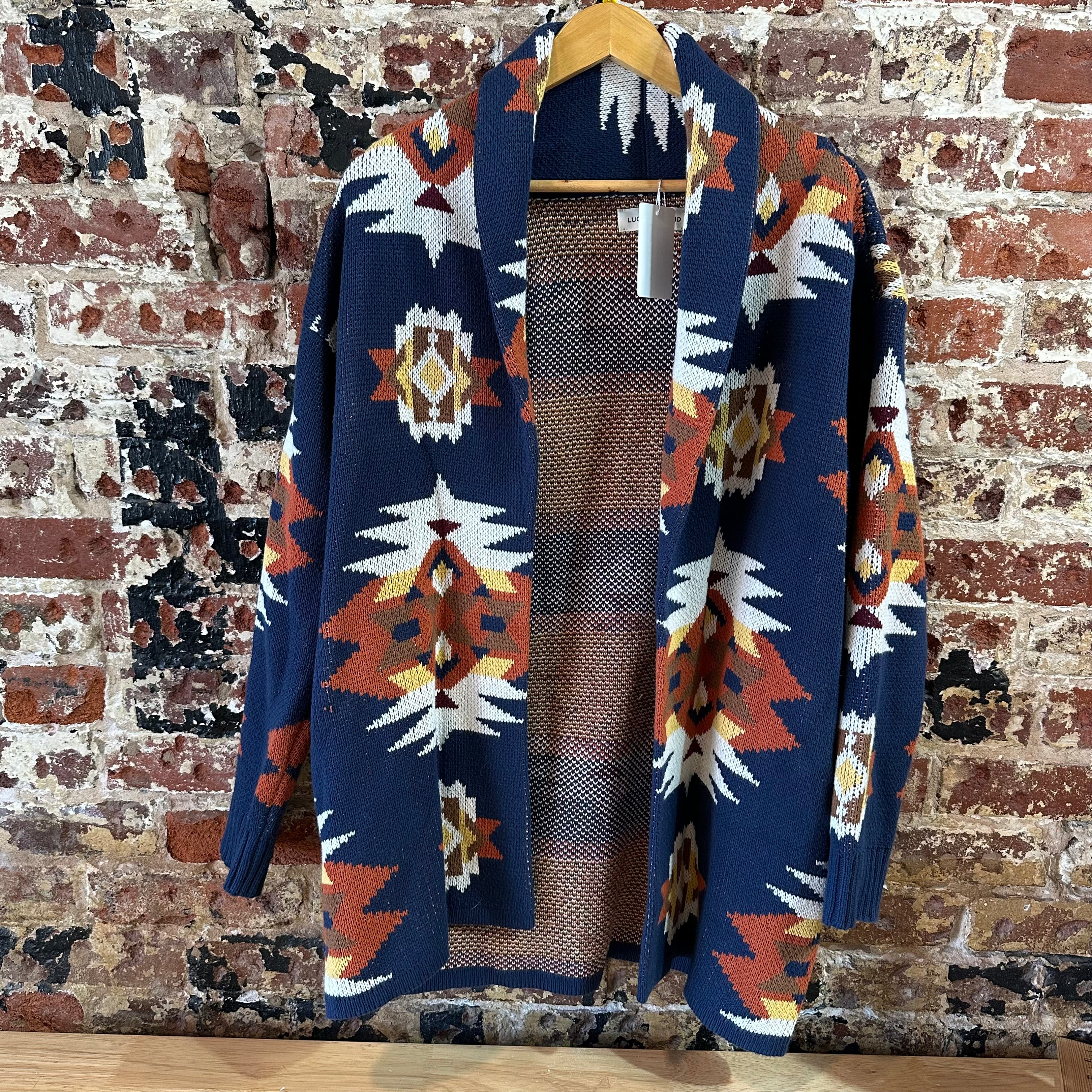 Lucky Brand Womens Medium Aztec Cardigan