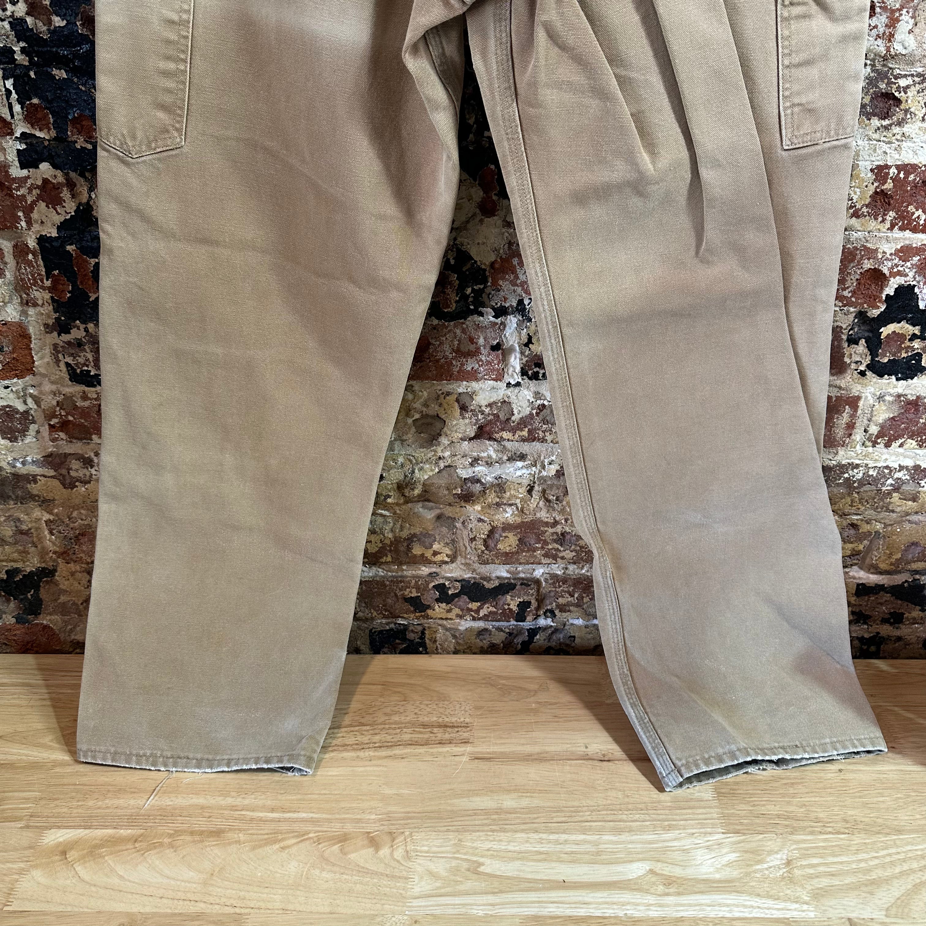 VTG Carhartt 62W Brown Mens 35x32 Double Knee Pants