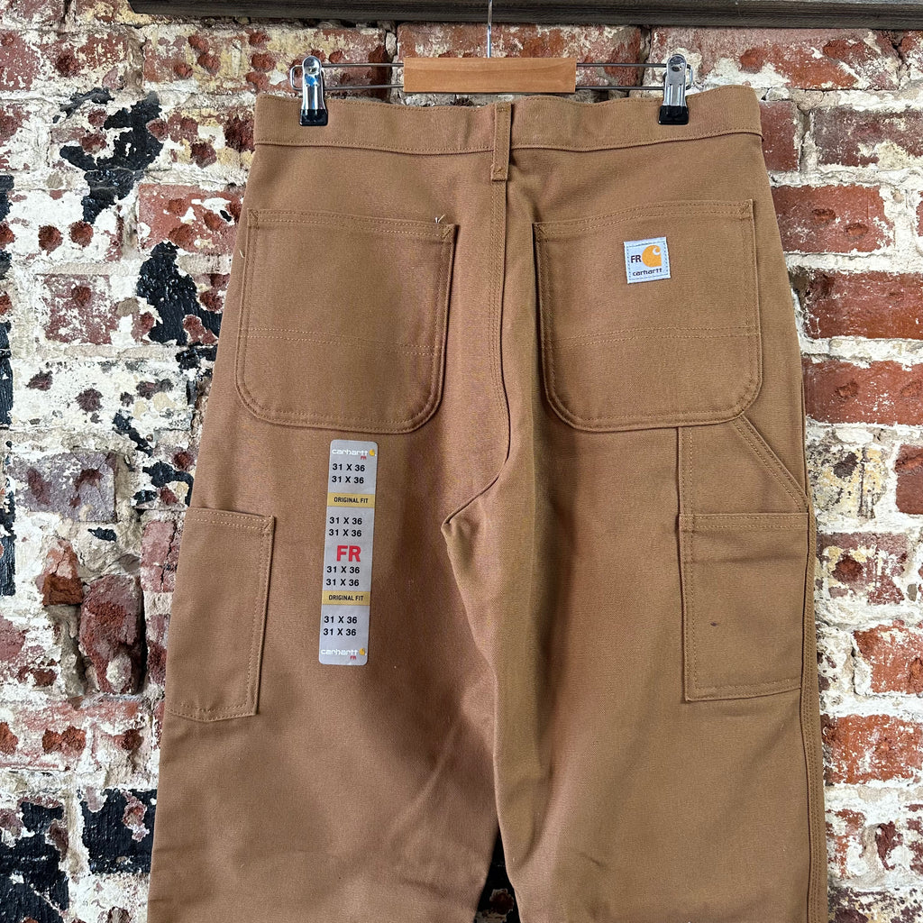 Carhartt FR Flame Resistant Work Duck Canvas Pants Mens 31x36 FRB229 Brown New