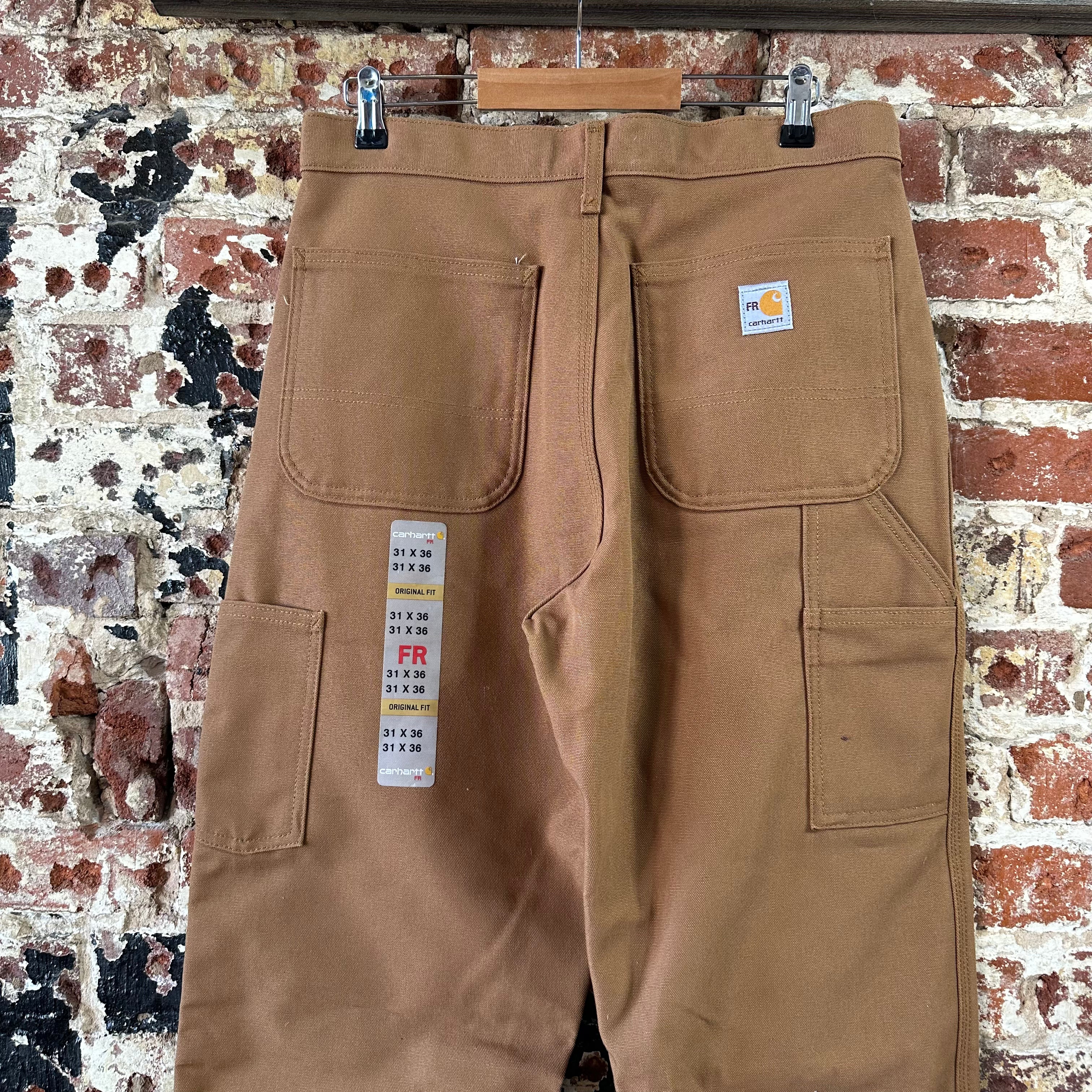 Carhartt FR Flame Resistant Work Duck Canvas Pants Mens 31x36 FRB229 Brown New