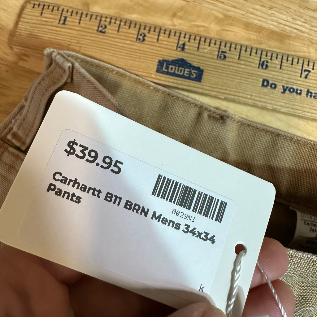 Carhartt B11 BRN Mens 34x34 Pants