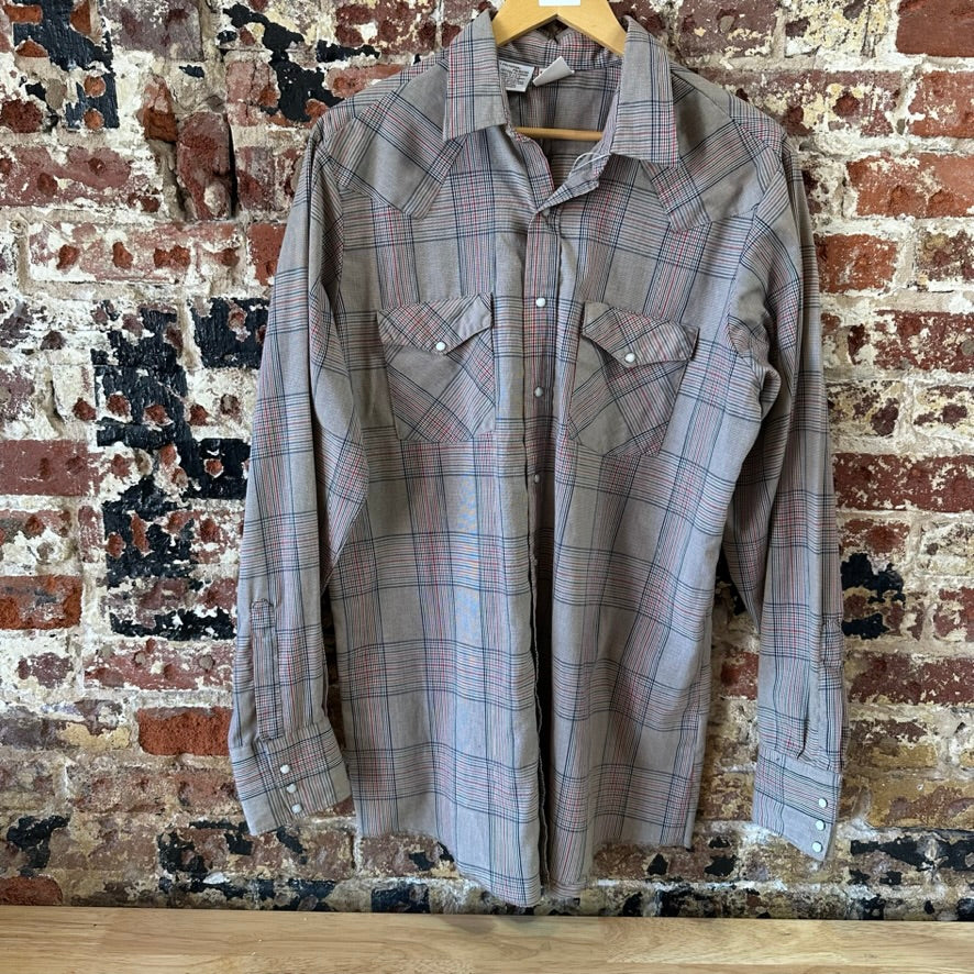 Western Frontier Mens Large Tall Button Up
