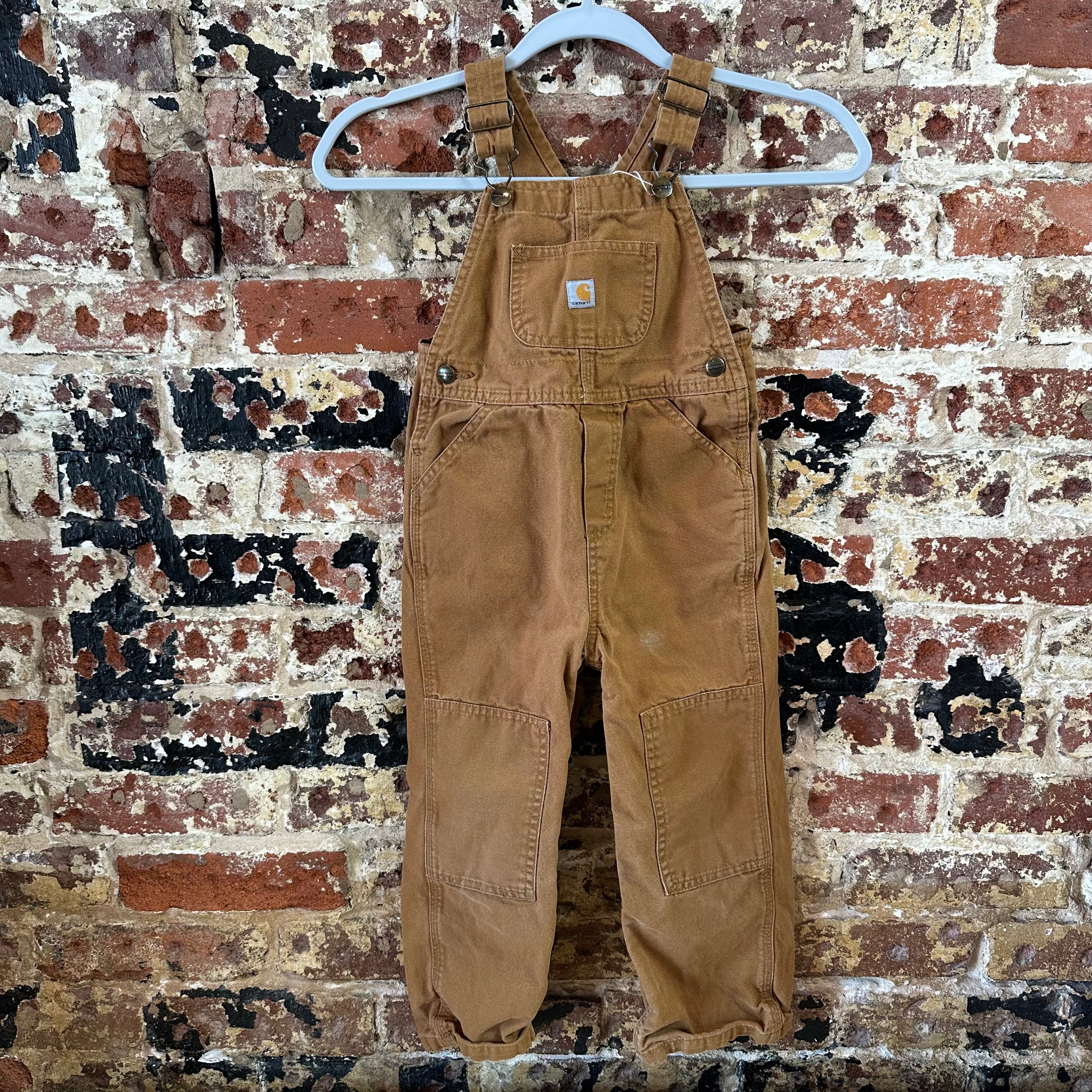 Carhartt Overalls Canvas Brown toddler boys 4T Bibs