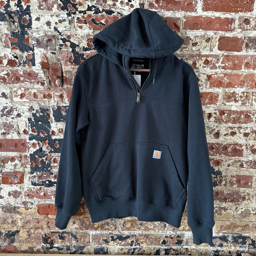 Carhartt Rain Defender 1/4 Zip Black Men’s Size Small Hoodie Logo