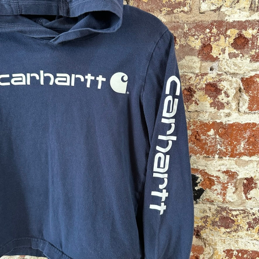 Carhartt Boys 5 Blue L/S Hooded T-Shirt