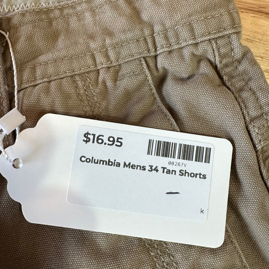 Columbia Shorts Mens 34 Fishing Tan Outdoor Hiking
