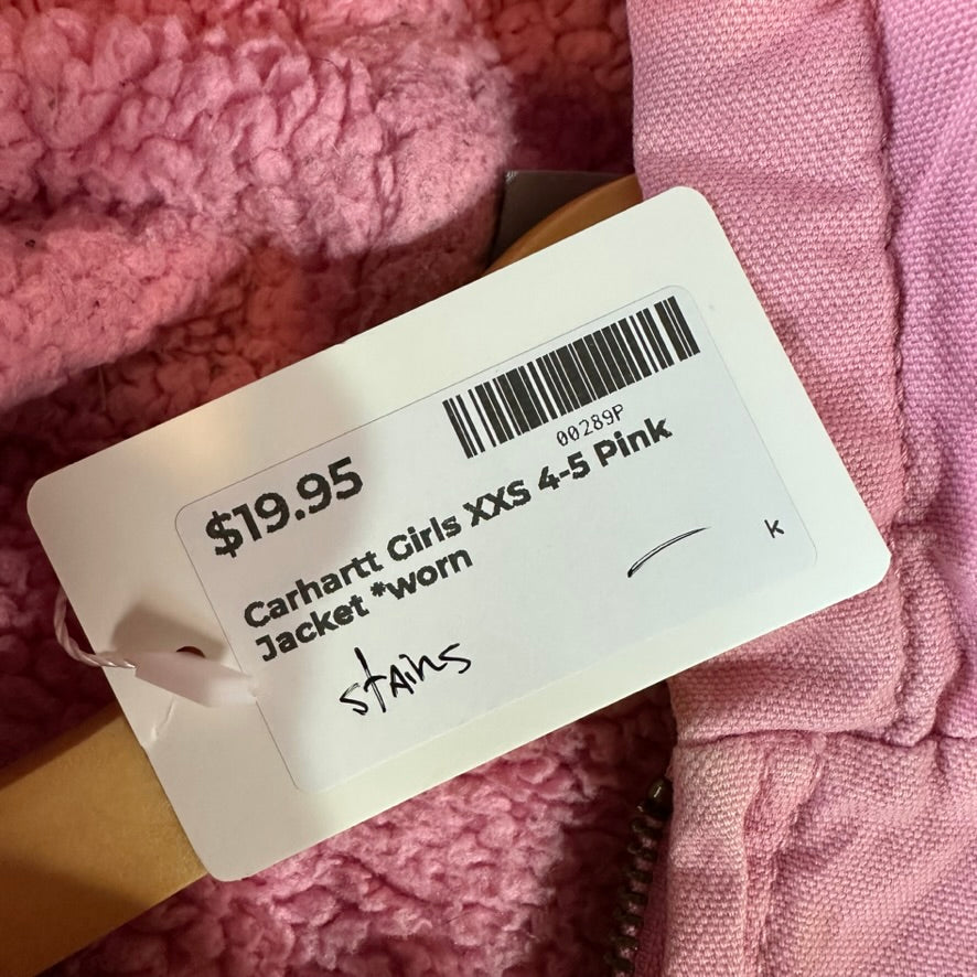 Carhartt Pink Jacket Youth Girls XXS (4-5)
