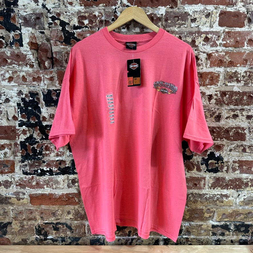 Harley Davidson Men's 2XL Short Sleeve Pink T-Shirt NEW