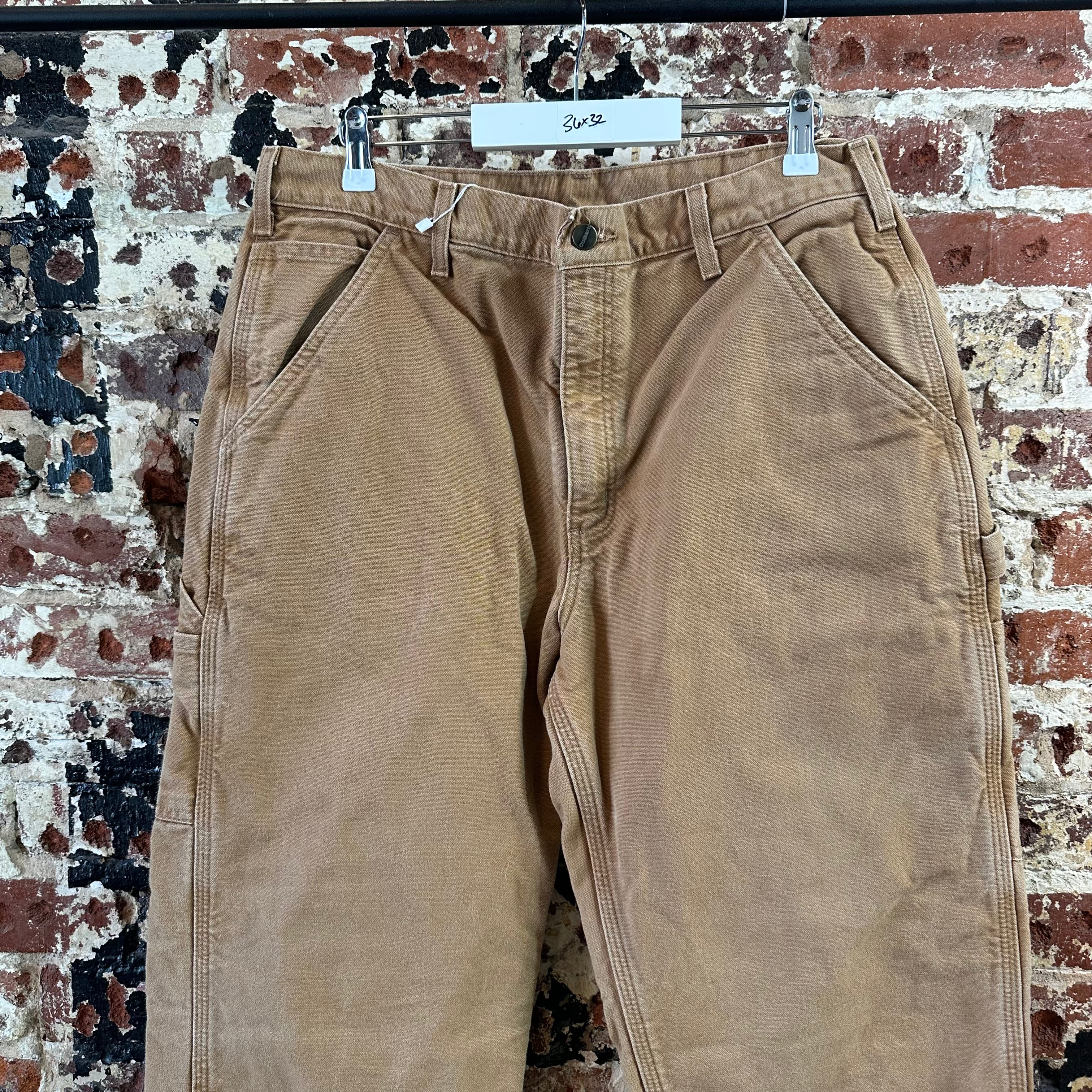 Carhartt Flannel Lined Brown Pants Mens 36x32