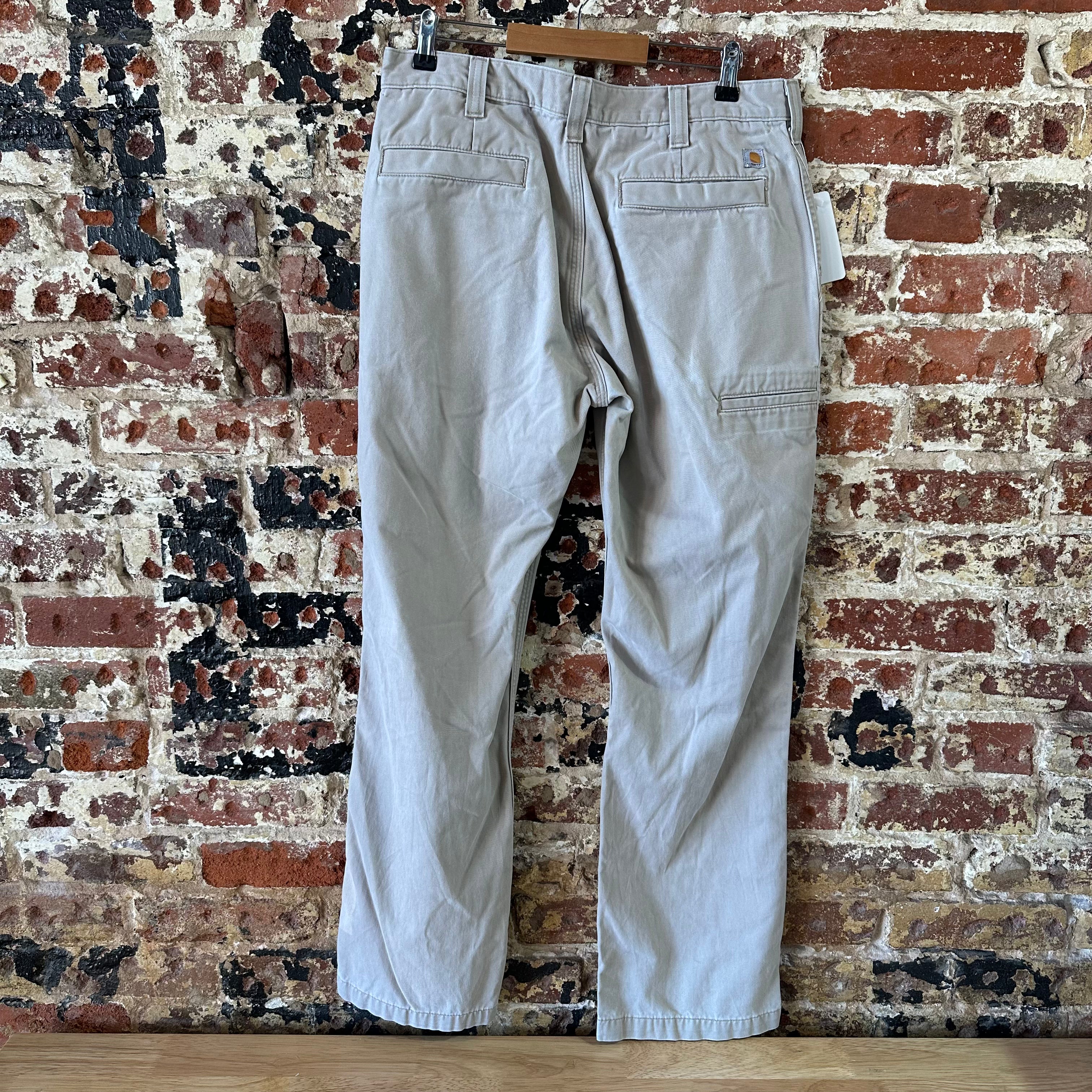 Carhartt tan Relaxed Fit Pants Mens 34x32 canvas work utility