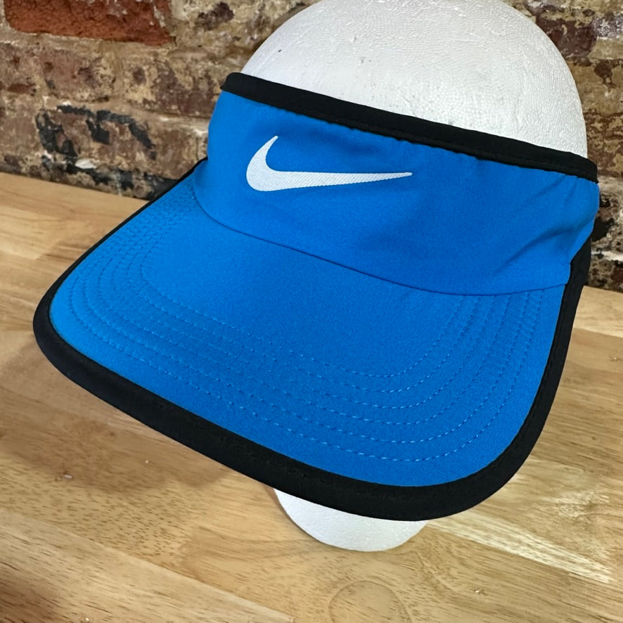 Nike Dri-Fit Featherlight Dri-Fit Blue Visor Hat Strapback OSFM Swoosh