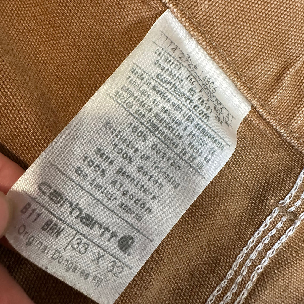 Carhartt B11 BRN Mens 33x32 Pants
