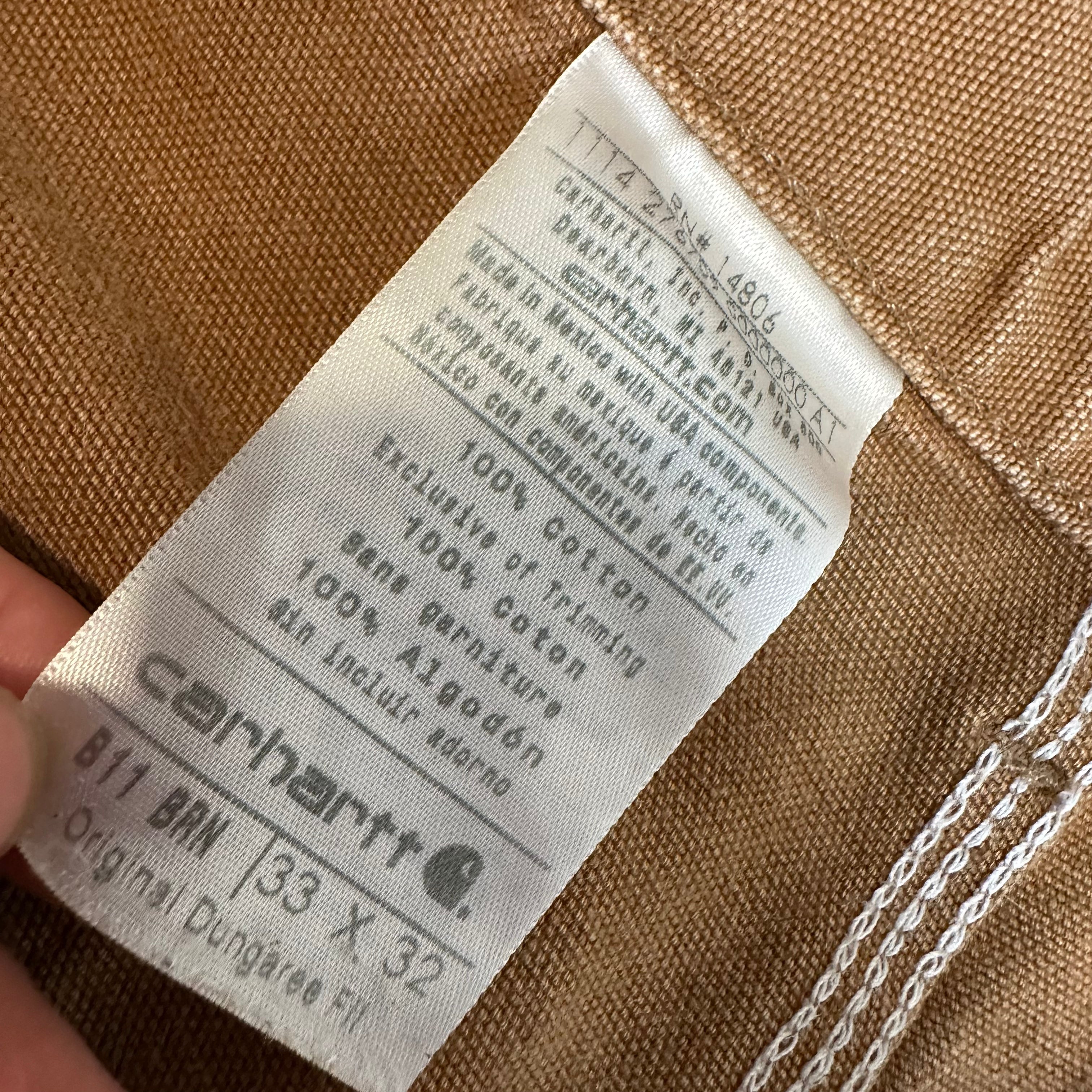 Carhartt B11 BRN Mens 33x32 Pants