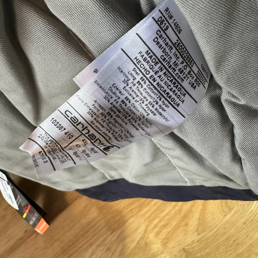 Carhartt FR Vest Mens 4XL Blue Quick Duck Insulated Workwear Cat 3