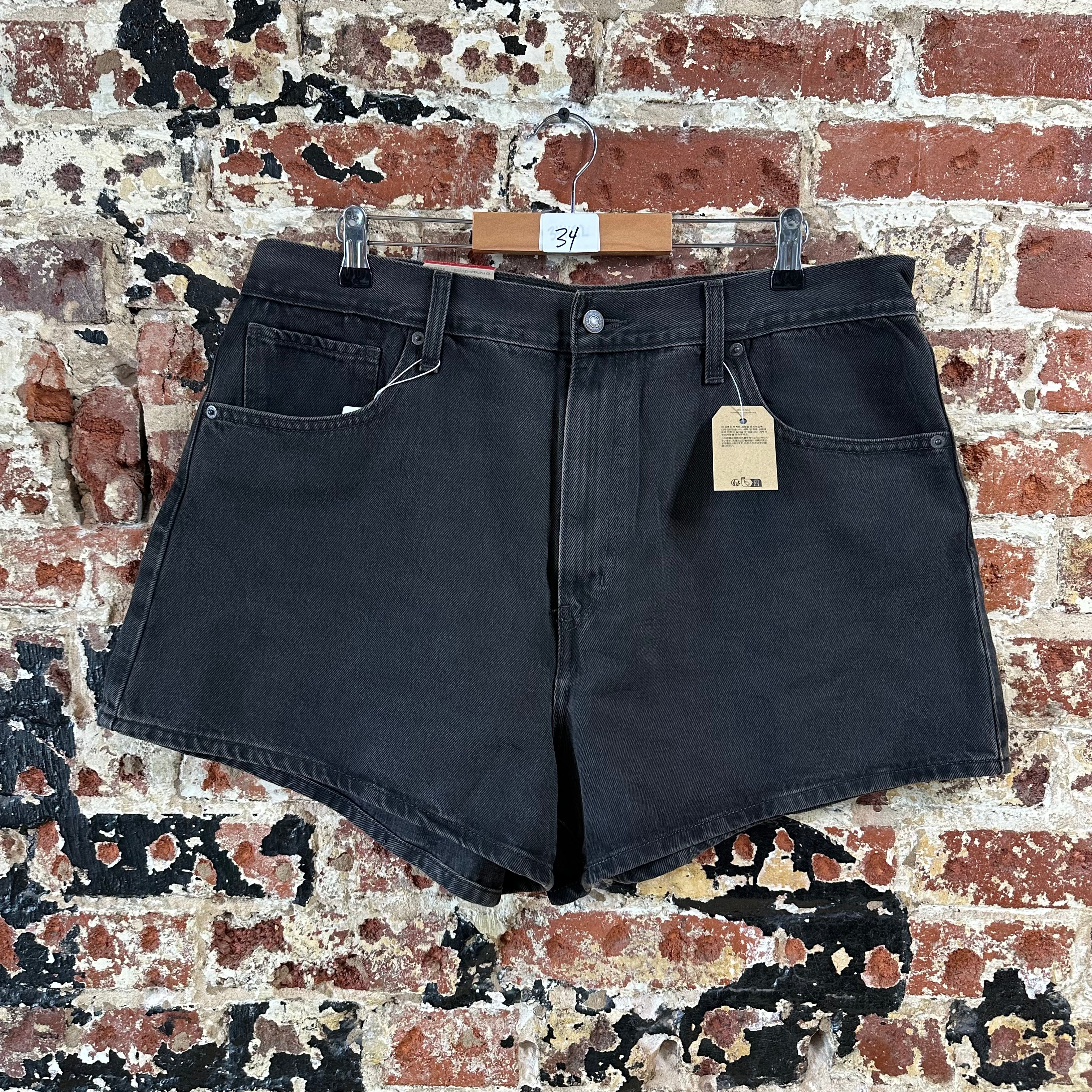 Levi's Black Denim Jean Shorts Womens 34 NEW