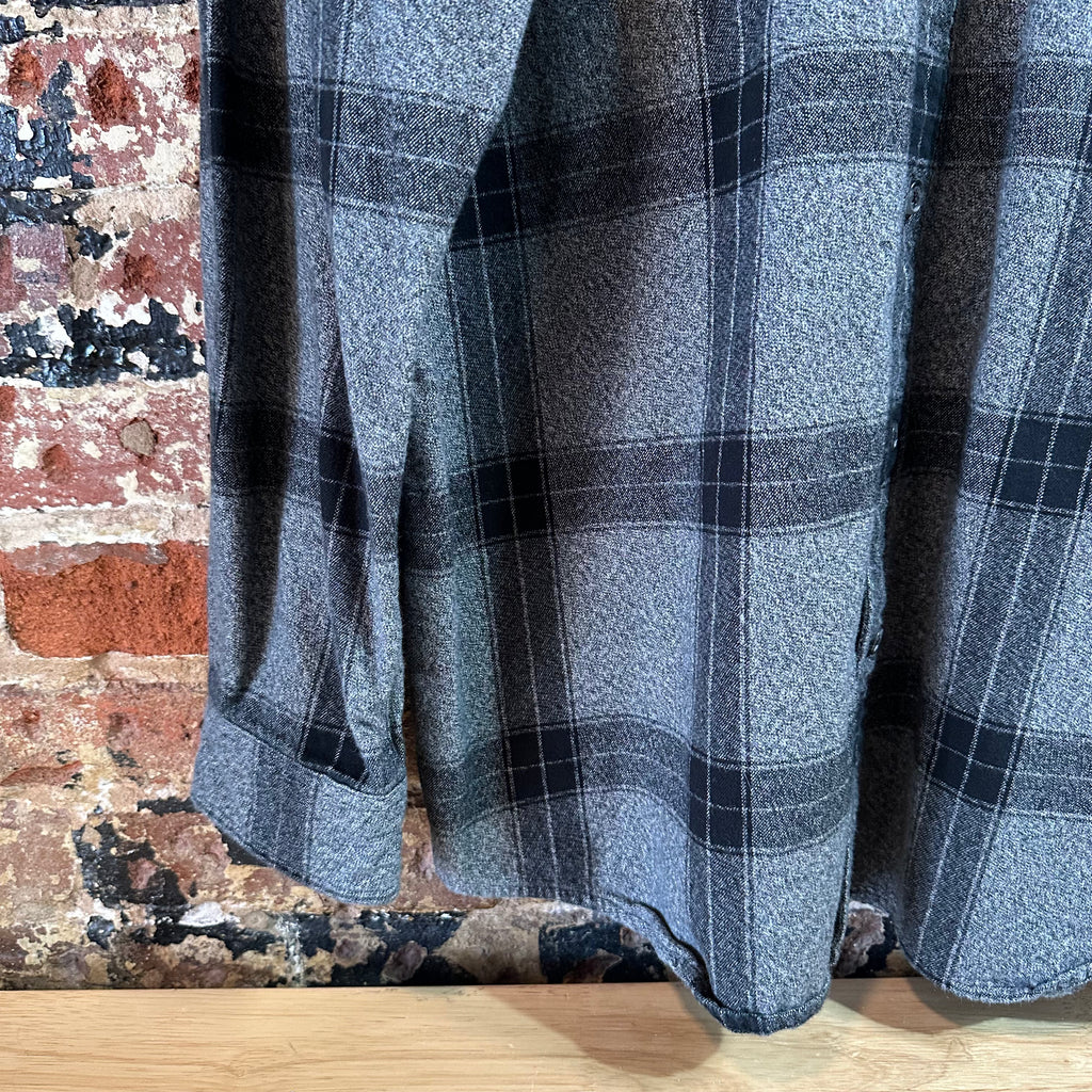 Carhartt Mens Large Tall Gray Black Flannel