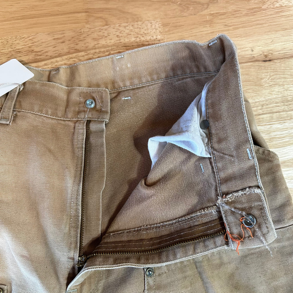 VTG Carhartt 62W Brown Mens 33x30 Double Knee Pants
