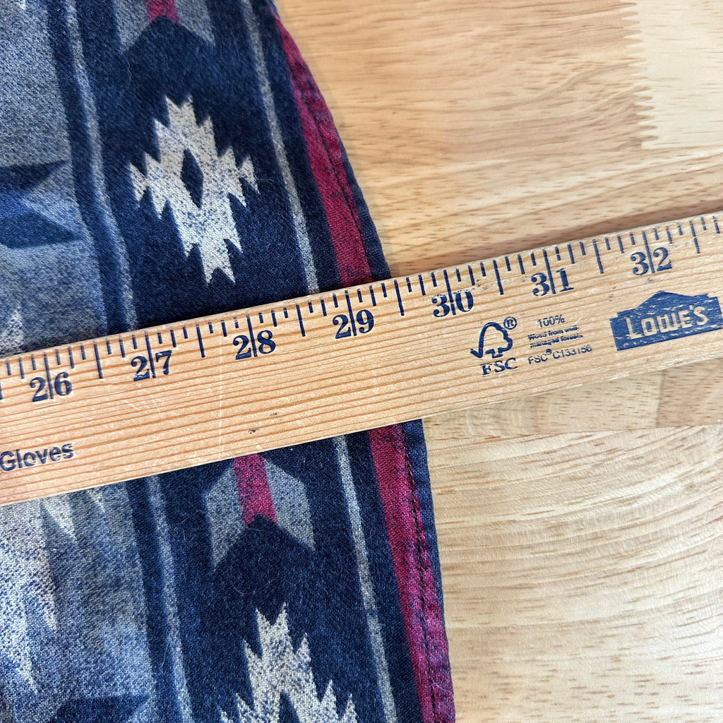 American Eagle AE Aztec Shirt Mens Medium Button Up Western Southwest Blue Red