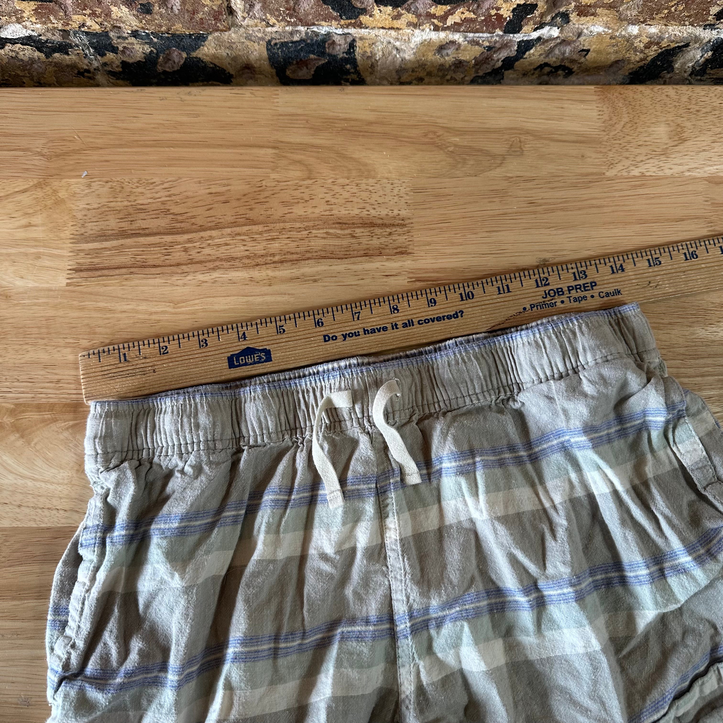 Patagonia Women's Island Hemp Baggies Shorts Stripe Size Small gray blue