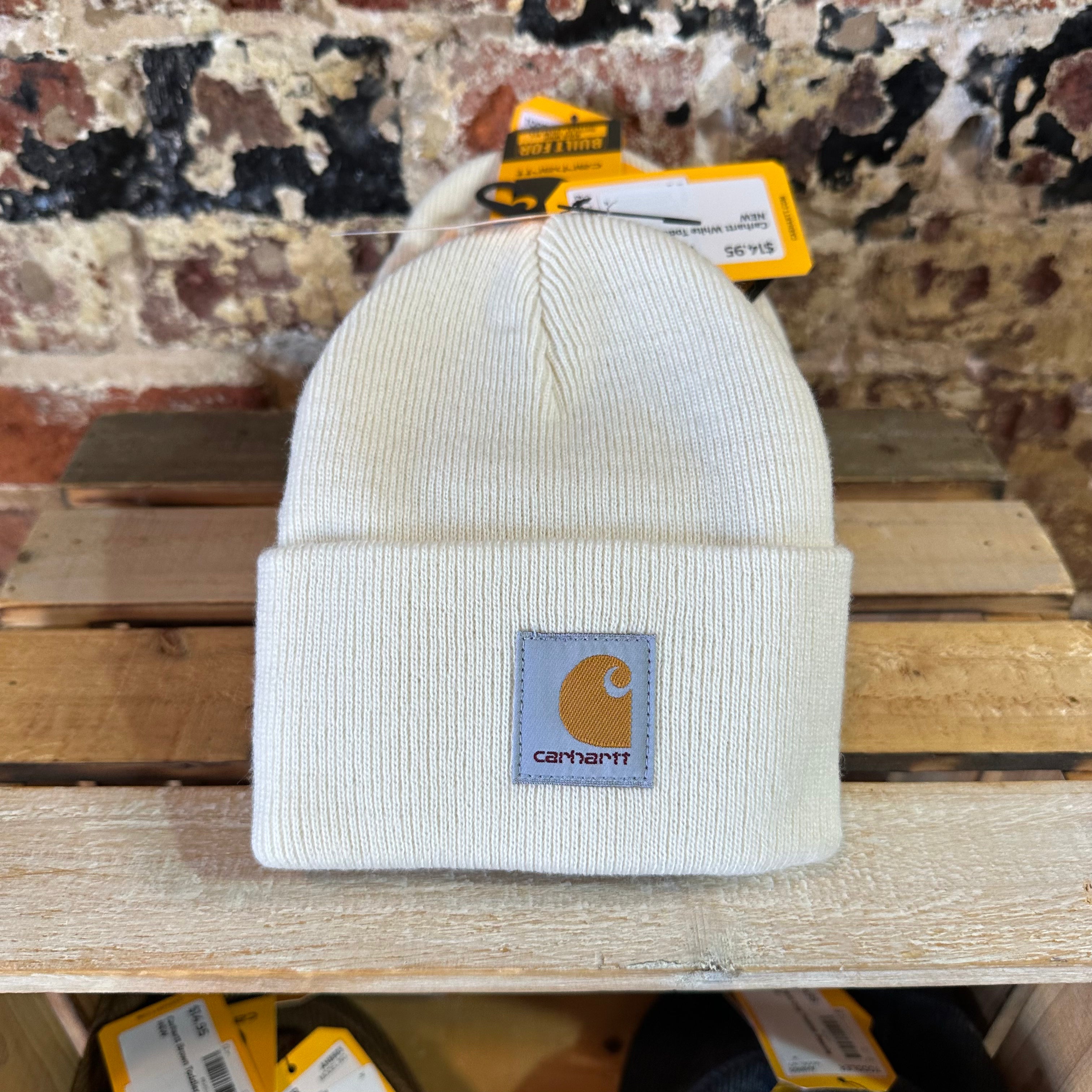 Carhartt TODDLER Beanie Hat Acrylic Winter Pull On Knit Cap Cream NWT