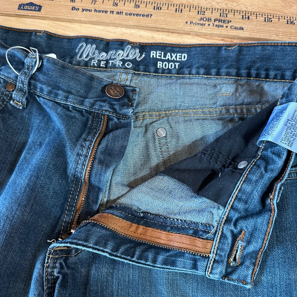 Wrangler Retro Mens 34x30 Blue Jeans