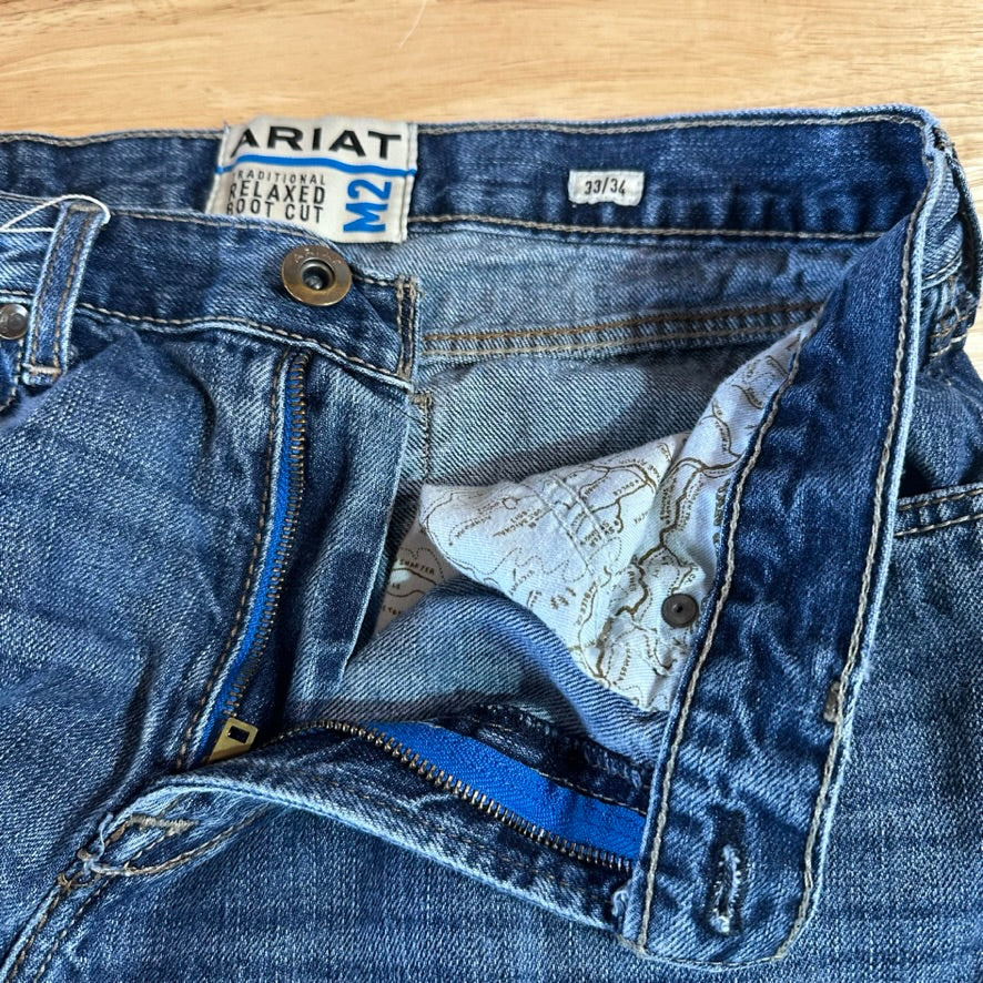 Ariat M2 Mens 33x36 Blue Jeans