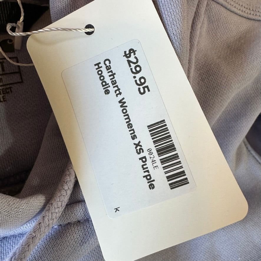 Carhartt Womens XS Purple Hoodie Casual Sleeve Spellout midweight