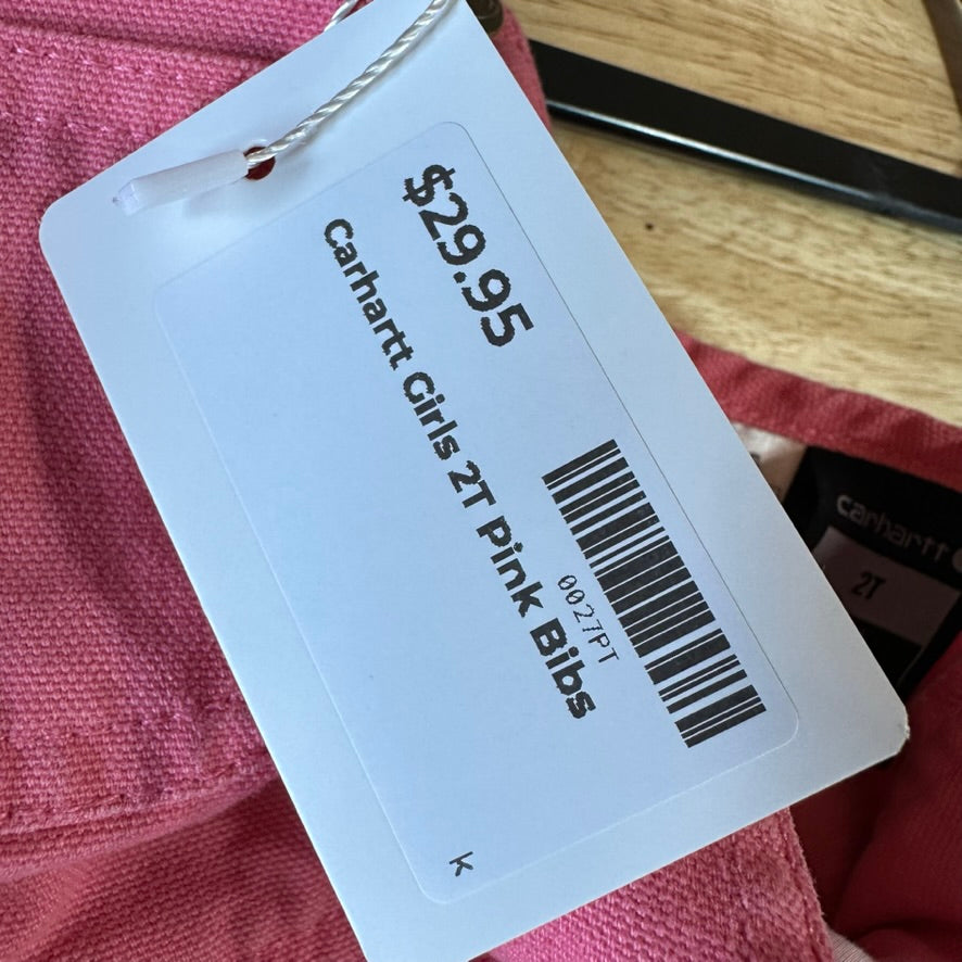 Carhartt Girls 2T Pink Bibs