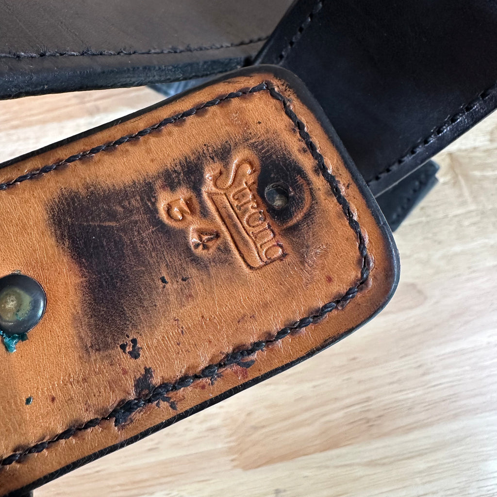 Vintage Strong Leather Revolver Holster Black Belt USA Made Duty Holders