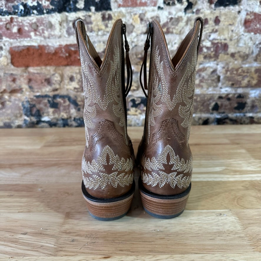 ARIAT Women's Cate Shades of Grain Leather Boot Size 8 B Brown EUC