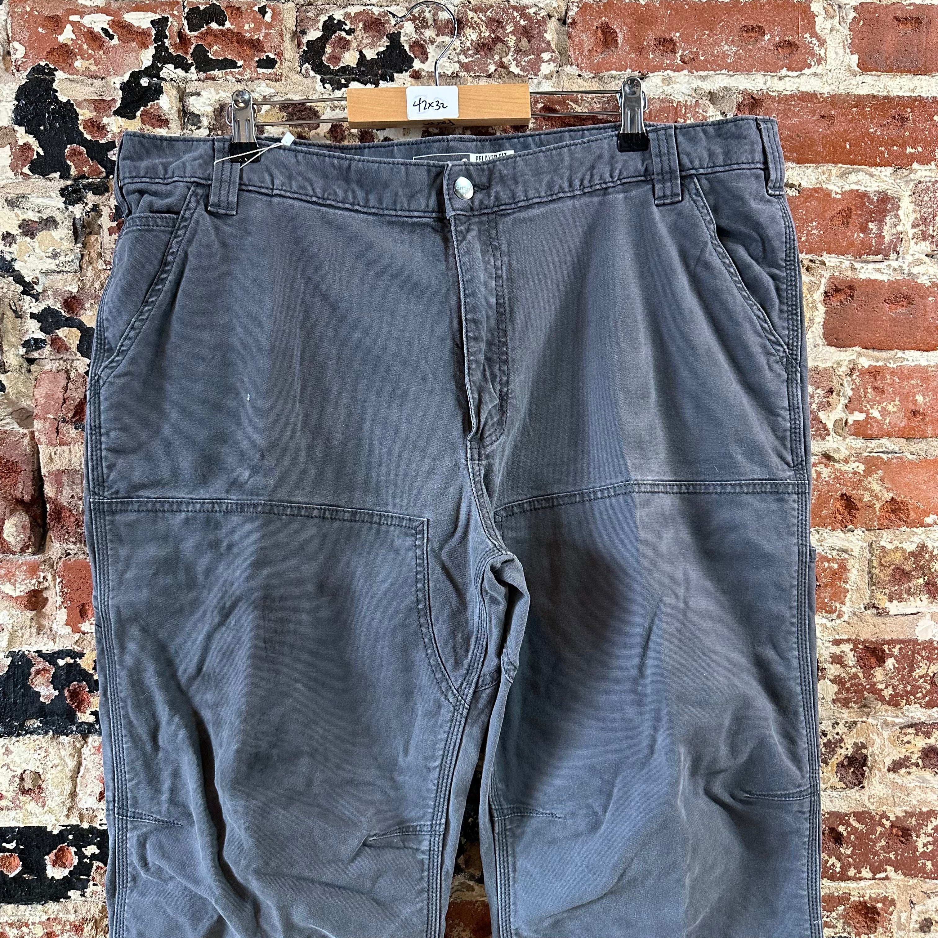 Carhartt Double Knee Mens 42x32 Gray Pants
