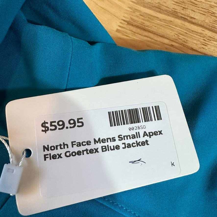 North Face Mens Small Apex Goretex blue Jacket