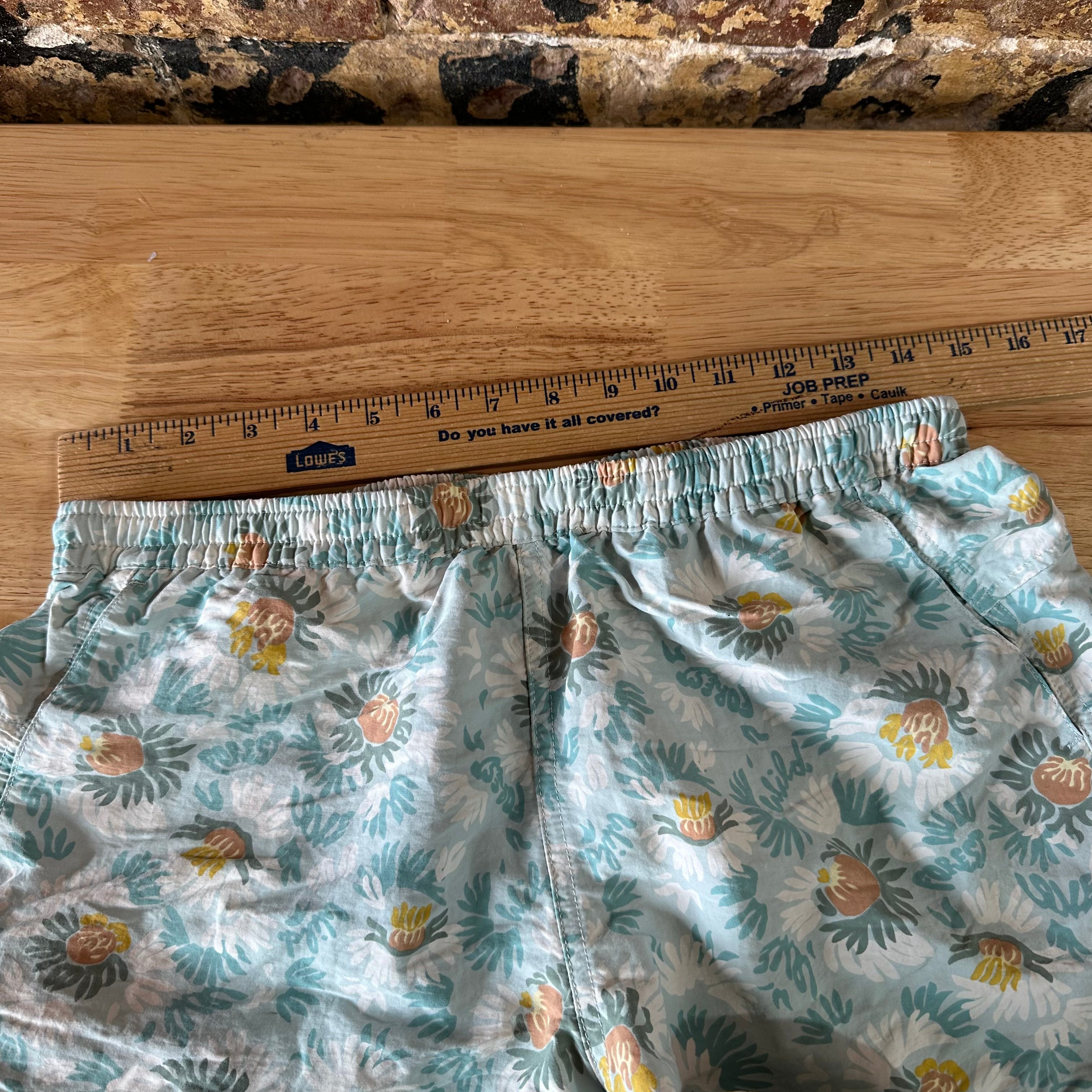 Patagonia Barely Baggies Shorts Womens Medium Blue White Floral 29x4"