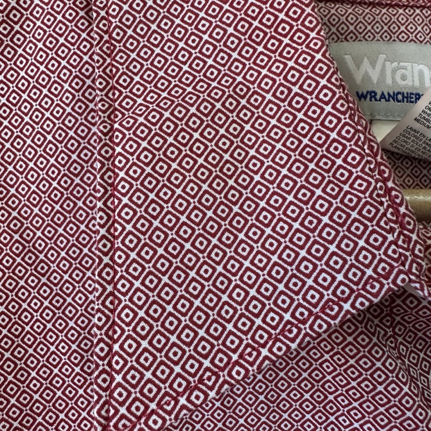 Wrangler Wrancher Southwestern Shirt Men's XL Pearl Snap L/S Red