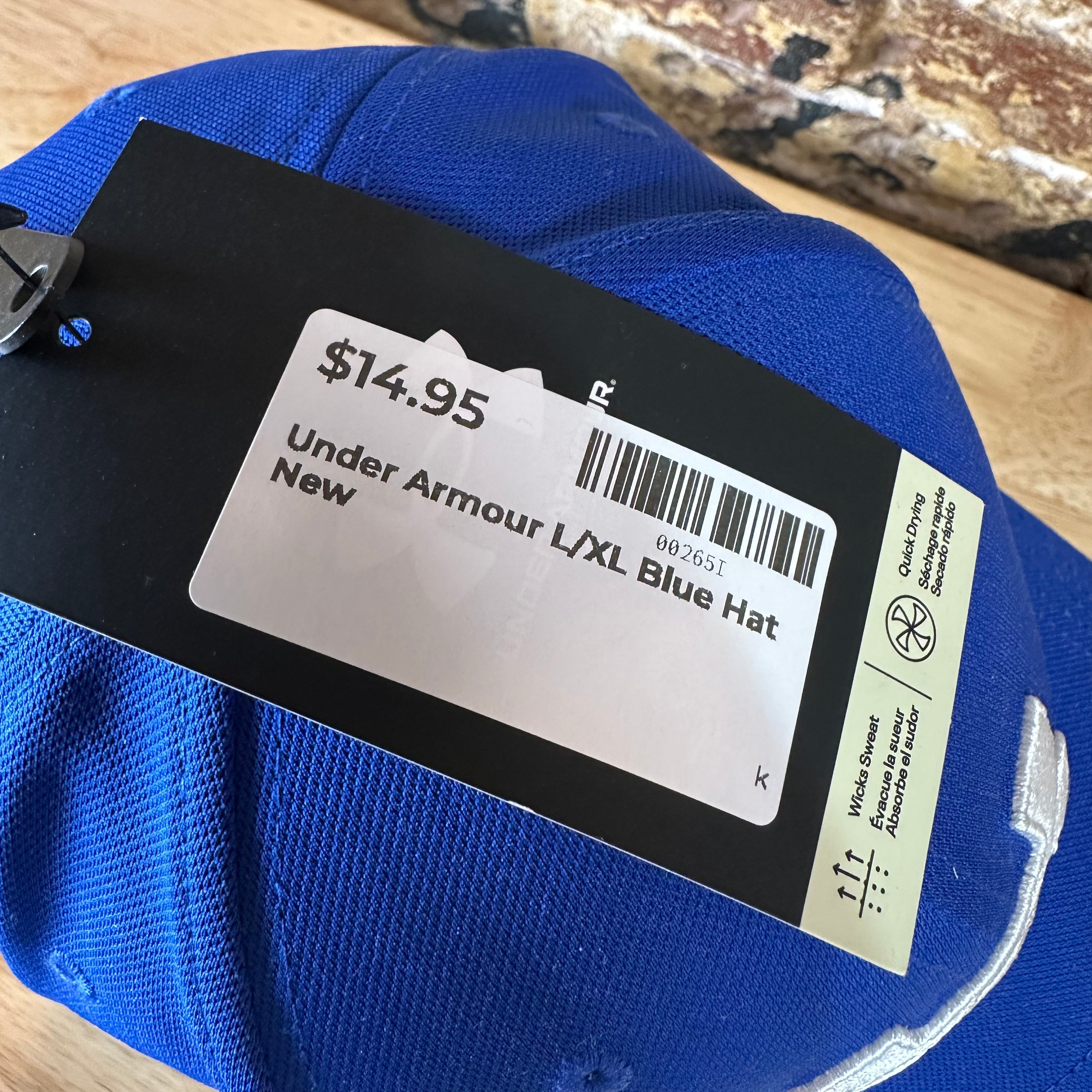 Under Armour UA Men's Blue w/White logo Classic Fit L/XL Cap Hat NWT