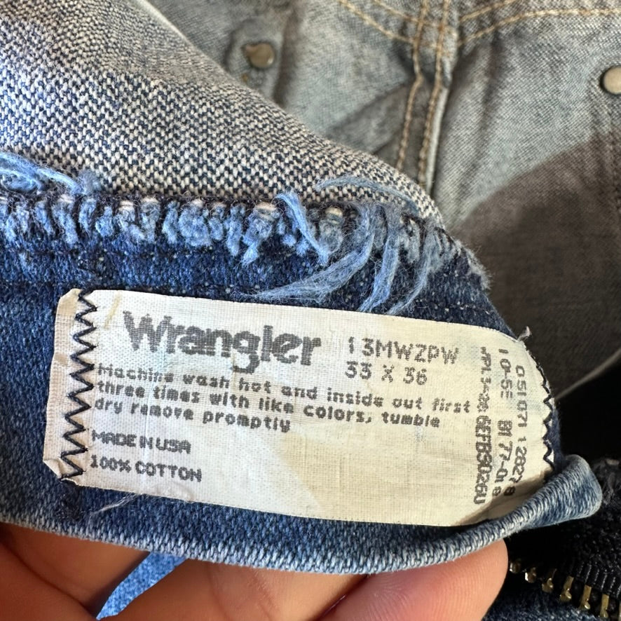 Wrangler Mens 33x36 Blue Jeans