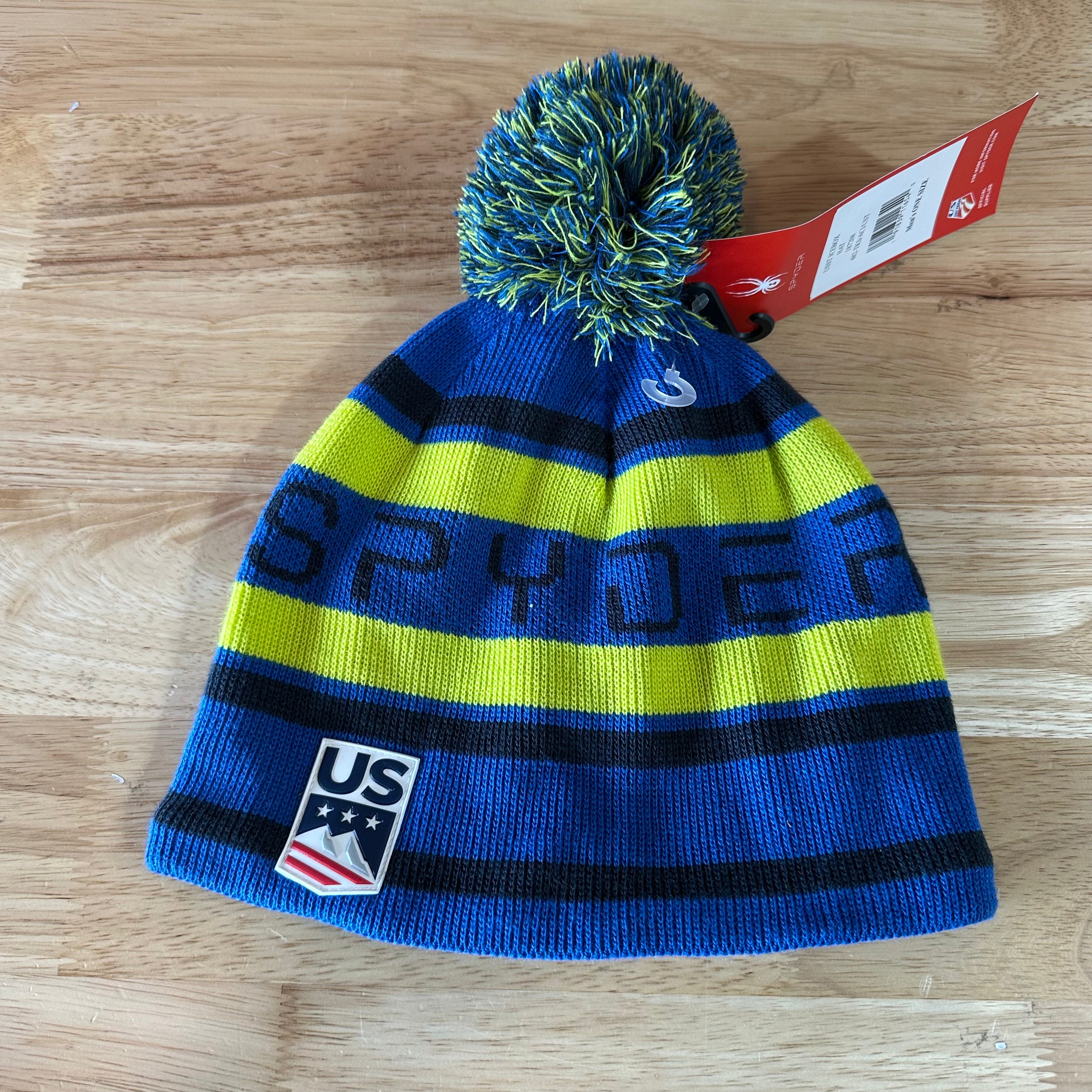 SPYDER | US Ski Team Beanie Hat Pom Pom OS Blue