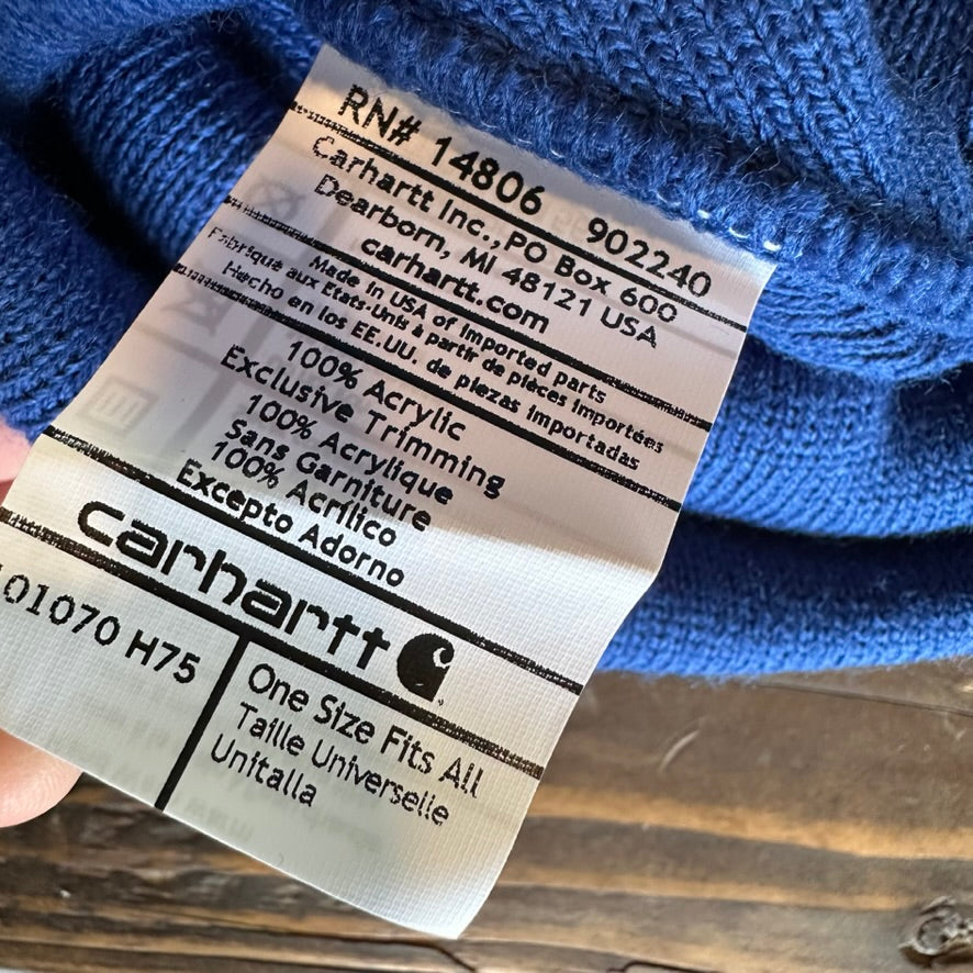 Carhartt A18 Rib Knit Beanie Blue NEW Hat One size