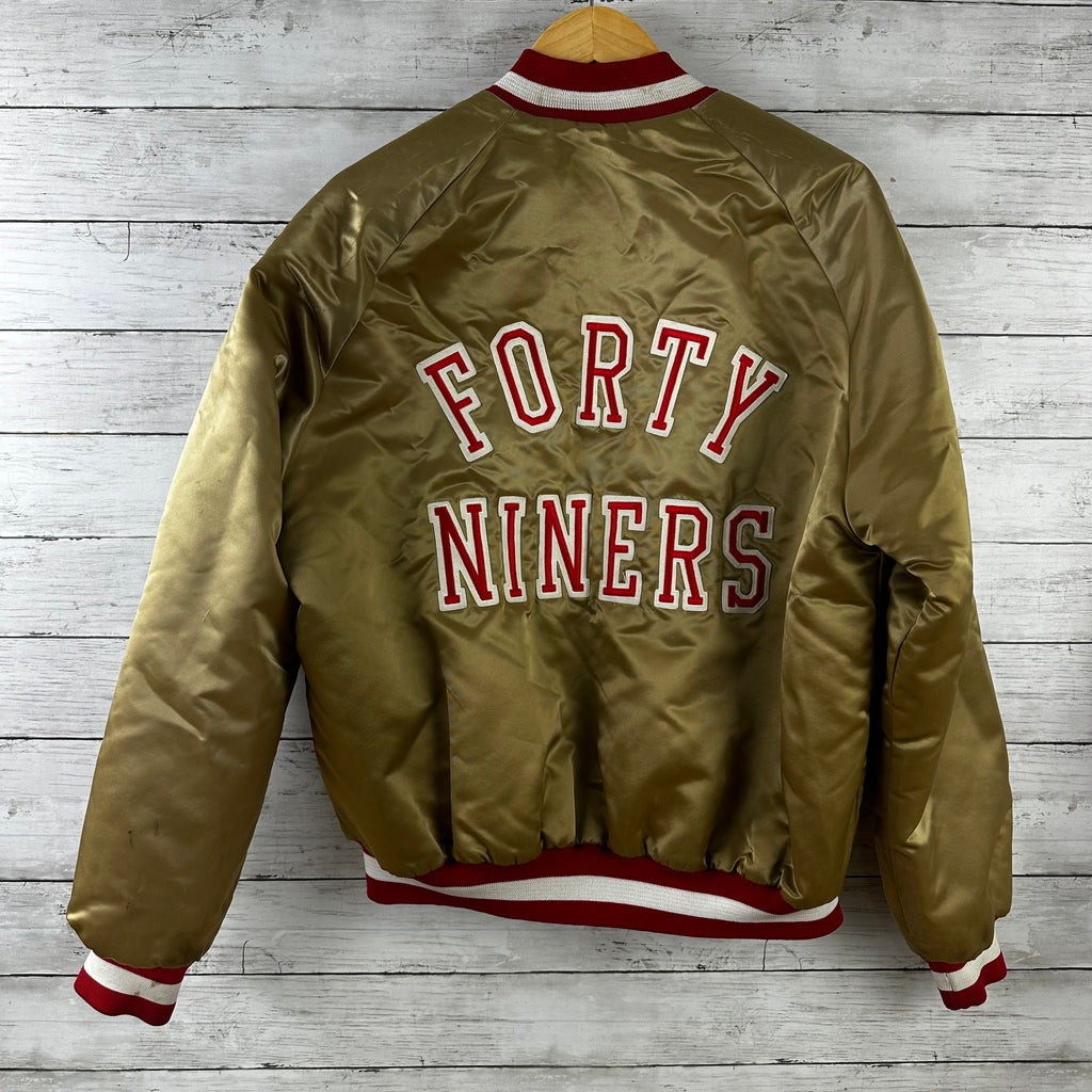 Vintage San Francisco 49ers SF Gold Satin Jacket Locker Line Mens Large