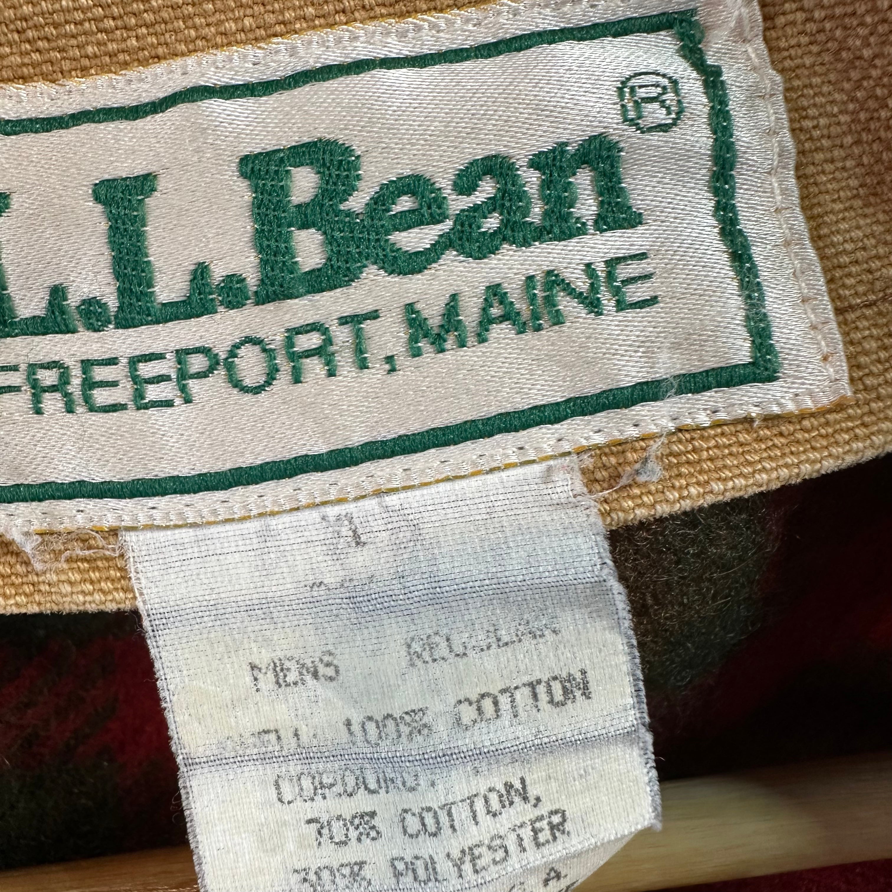 LL Bean Chore Jacket Mens XL Canvas Barn Coat Lined Corduroy Collar XL
