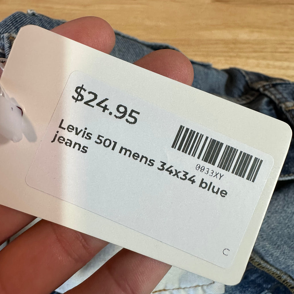 Levis 501 Mens 34x34 Blue Jeans