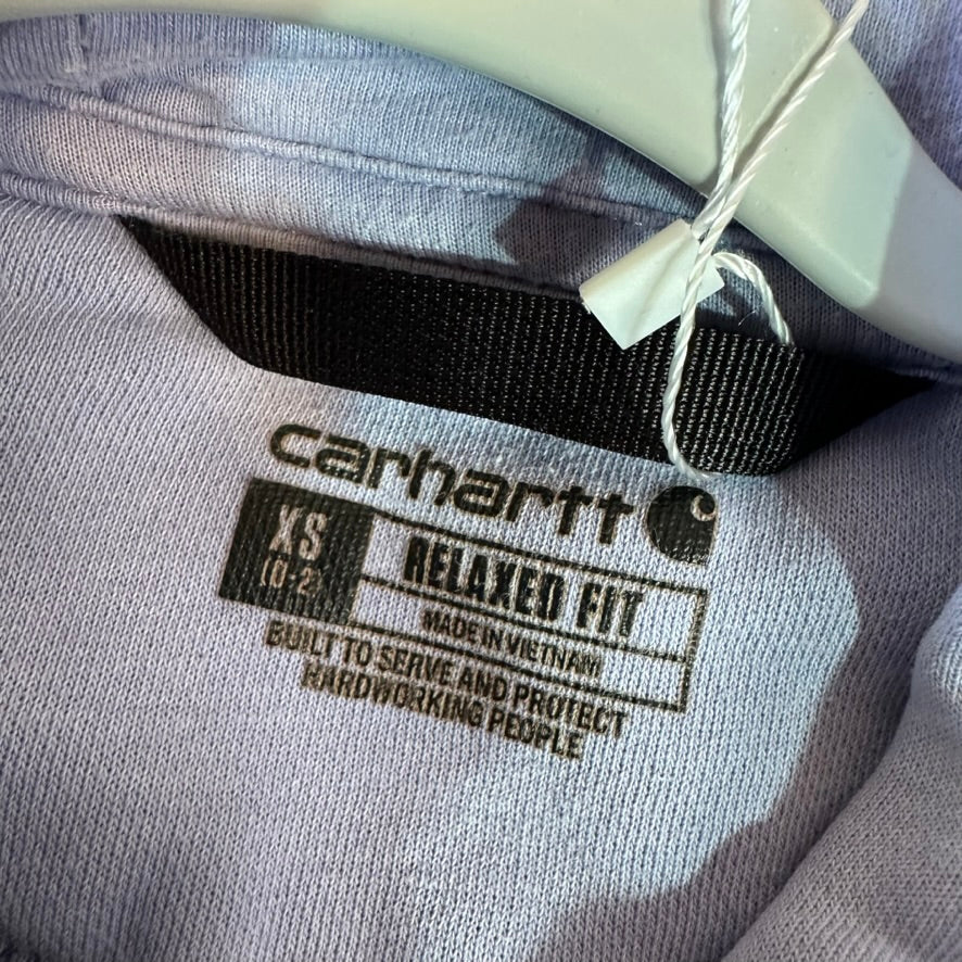 Carhartt Womens XS Purple Hoodie Casual Sleeve Spellout midweight