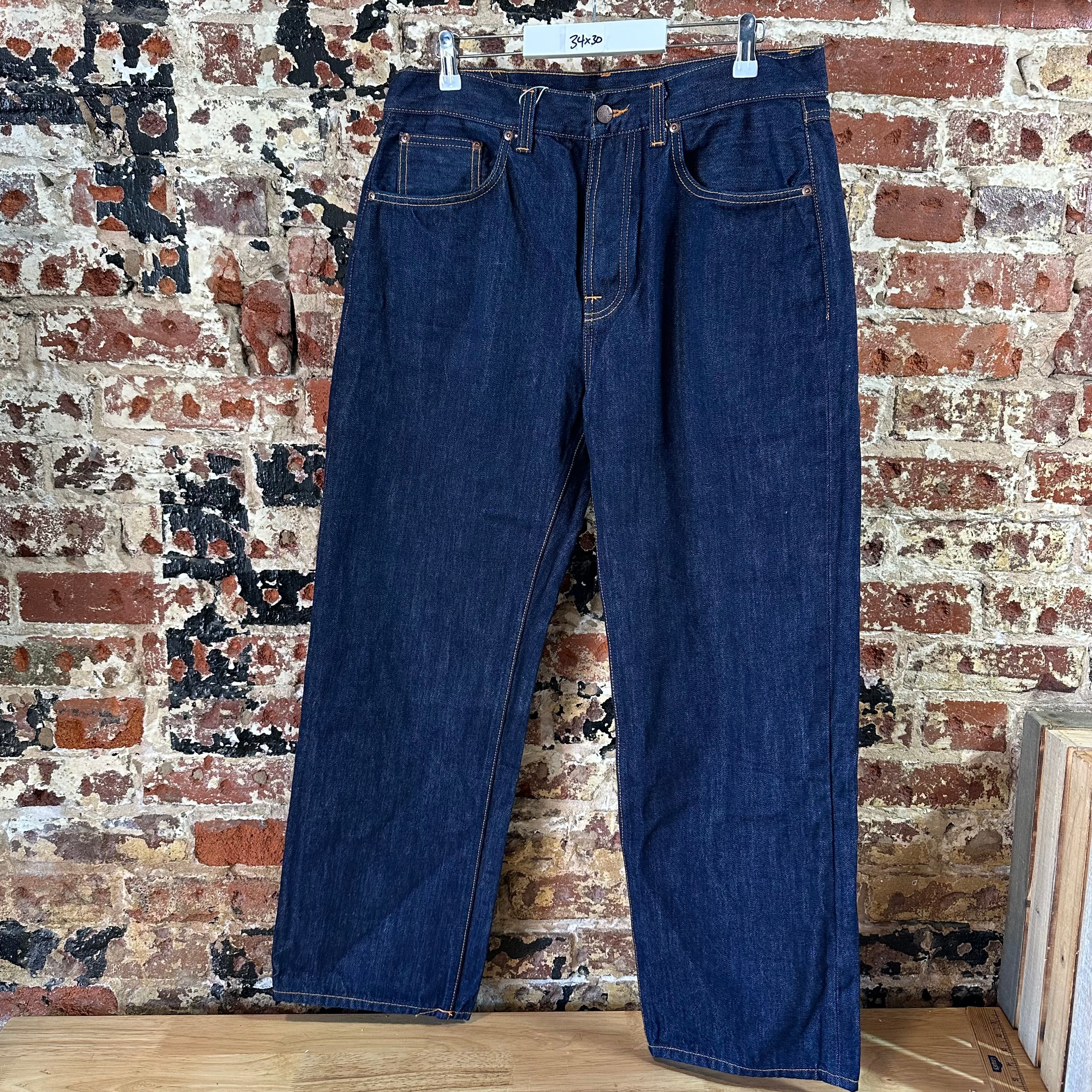 Nudie Mens 34x30 Blue Jeans