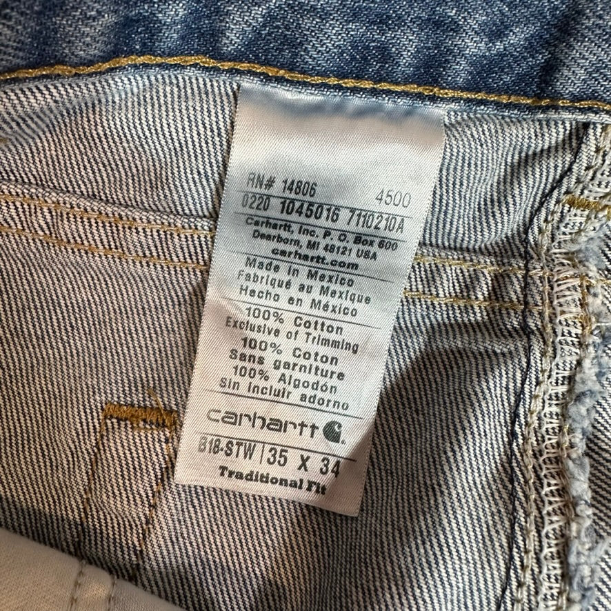 Carhartt B18 Blue Jeans Mens 35x34 NEW