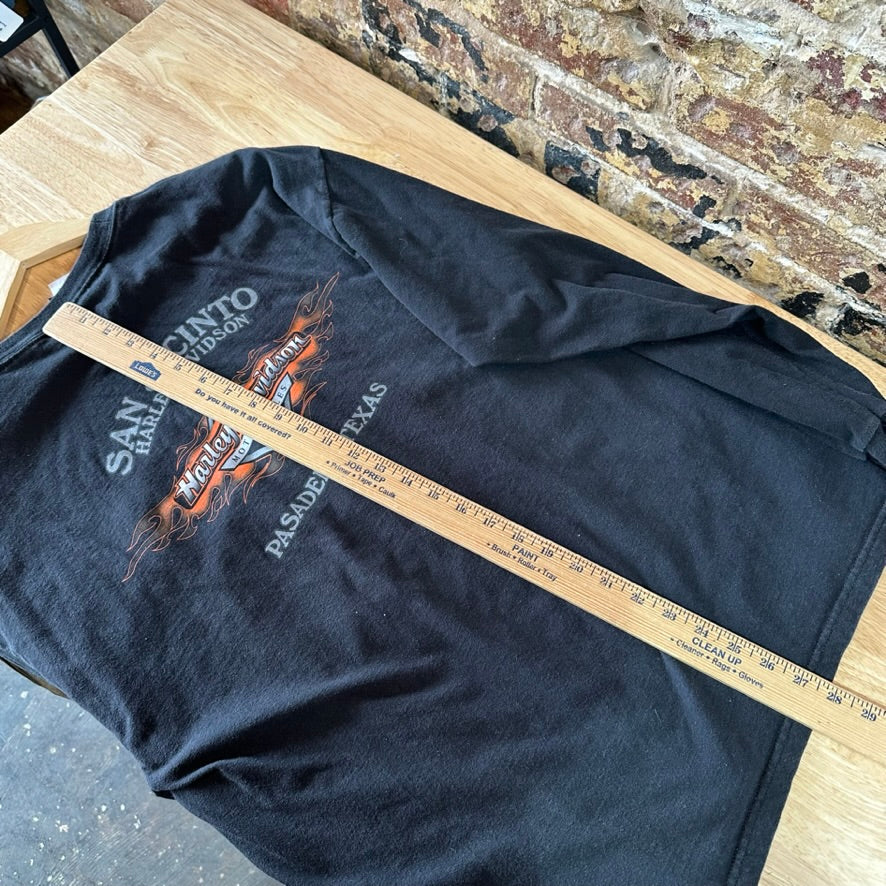 Harley Davidson T-Shirt Mens XL Long Sleeve Rare Skelton Bones