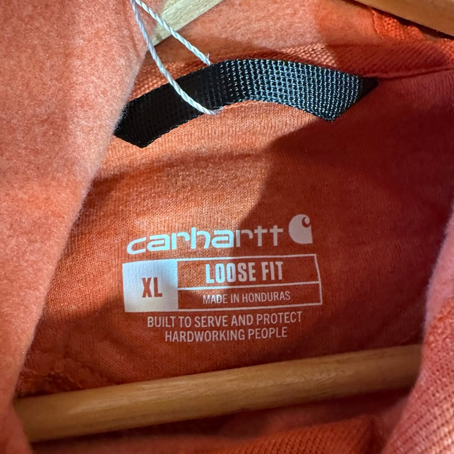 Carhartt Orange Hoodie Mens XL
