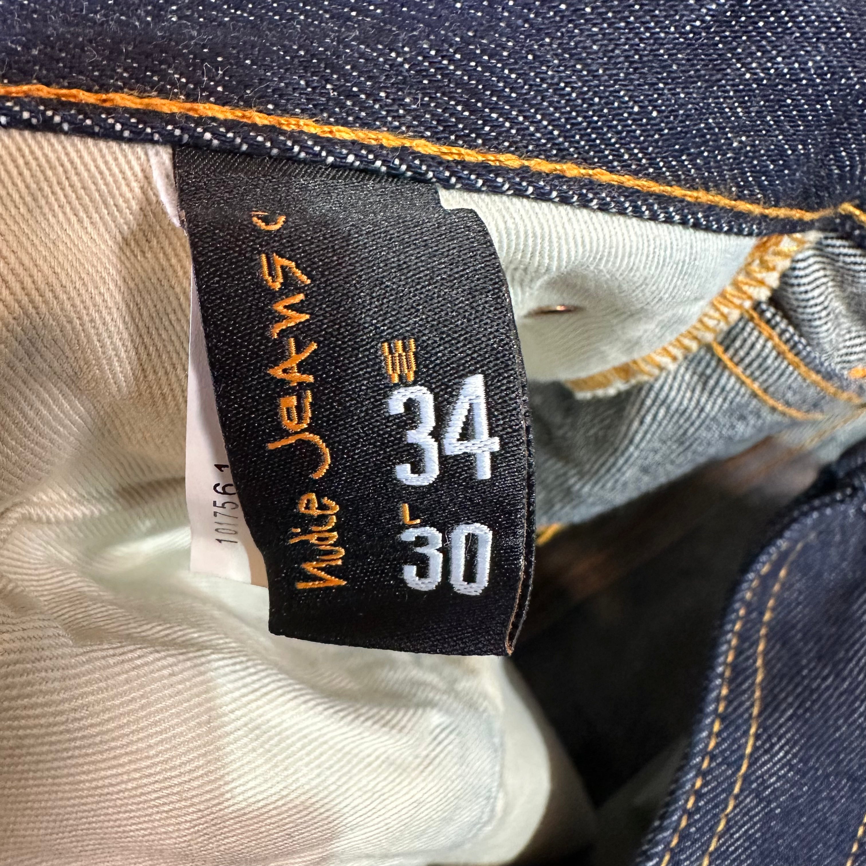 Nudie Mens 34x30 Blue Jeans